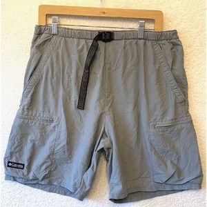 Columbia Omni-Shade Cargo Shorts M Men's Gray Hiking Outdoors‎ Mesh Lined